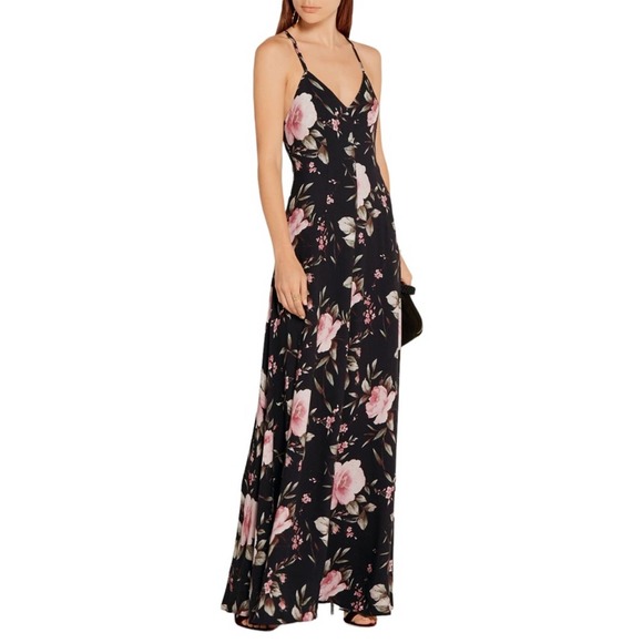 Alice + Olivia Dresses & Skirts - ALICE + OLIVIA Black Floral Alves Maxi Dress